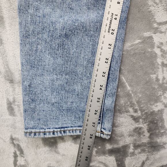 Old Navy Jeans Womens 6 Blue Distressed Ripped Extra High Rise Sky Hi Straight - Picture 13 of 15
